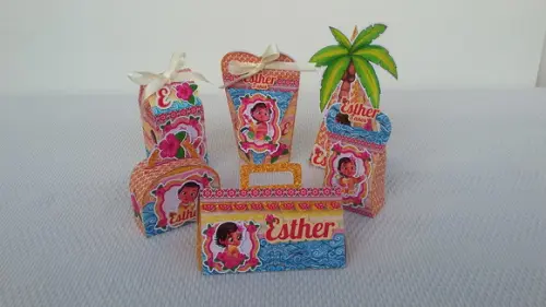 Kit Festa Lembrancinhas Personalizadas Moana - 24 Peças