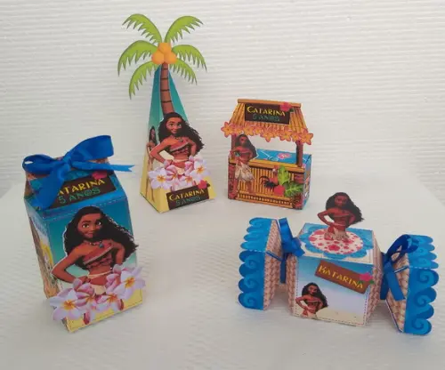 Kit Festa Lembrancinhas Personalizadas Moana 3 - 40 Peças