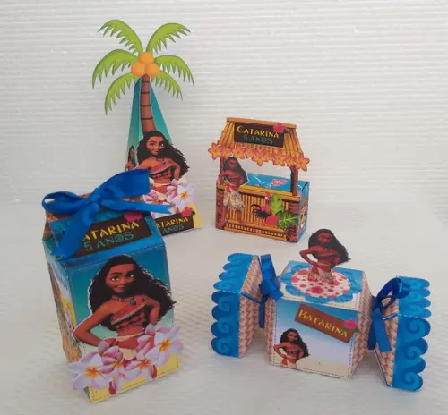 Kit Festa Lembrancinhas Personalizadas Moana 3 - 40 Peças