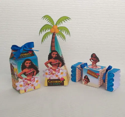 Kit Festa Lembrancinhas Personalizadas Moana 3 - 40 Peças