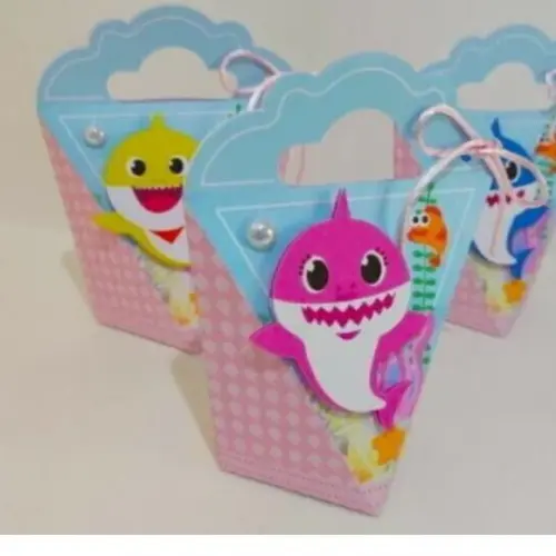 Kit Festa Personalizada Baby Shark Menina 2- 20 Peças
