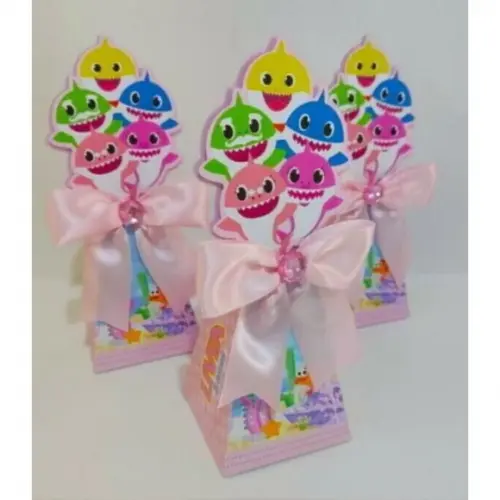 Kit Festa Personalizada Baby Shark Menina 2- 25 Peças