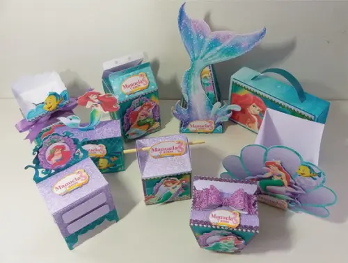 Kit Festa Personalizada Pequena Sereia 45 Peças