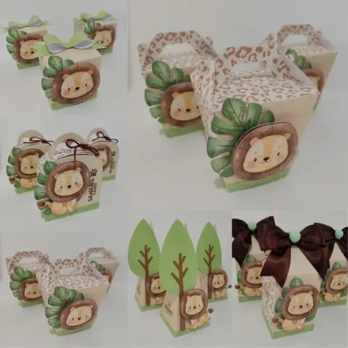 Kit Festa Personalizada Safari Baby 3 Aquarelado - 20 Itens