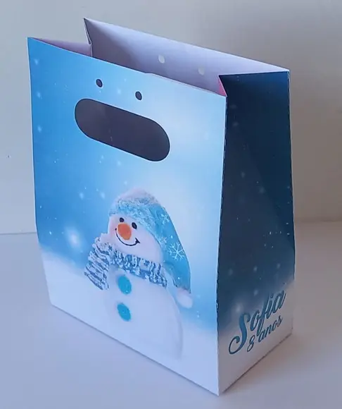Sacolinha Personalizada Inverno Gelo Boneco de Neve