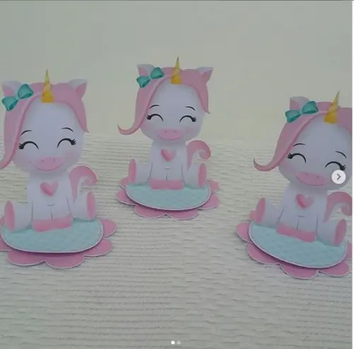 Tags 3d para Latinhas Unicornio Baby- 30 Unidades