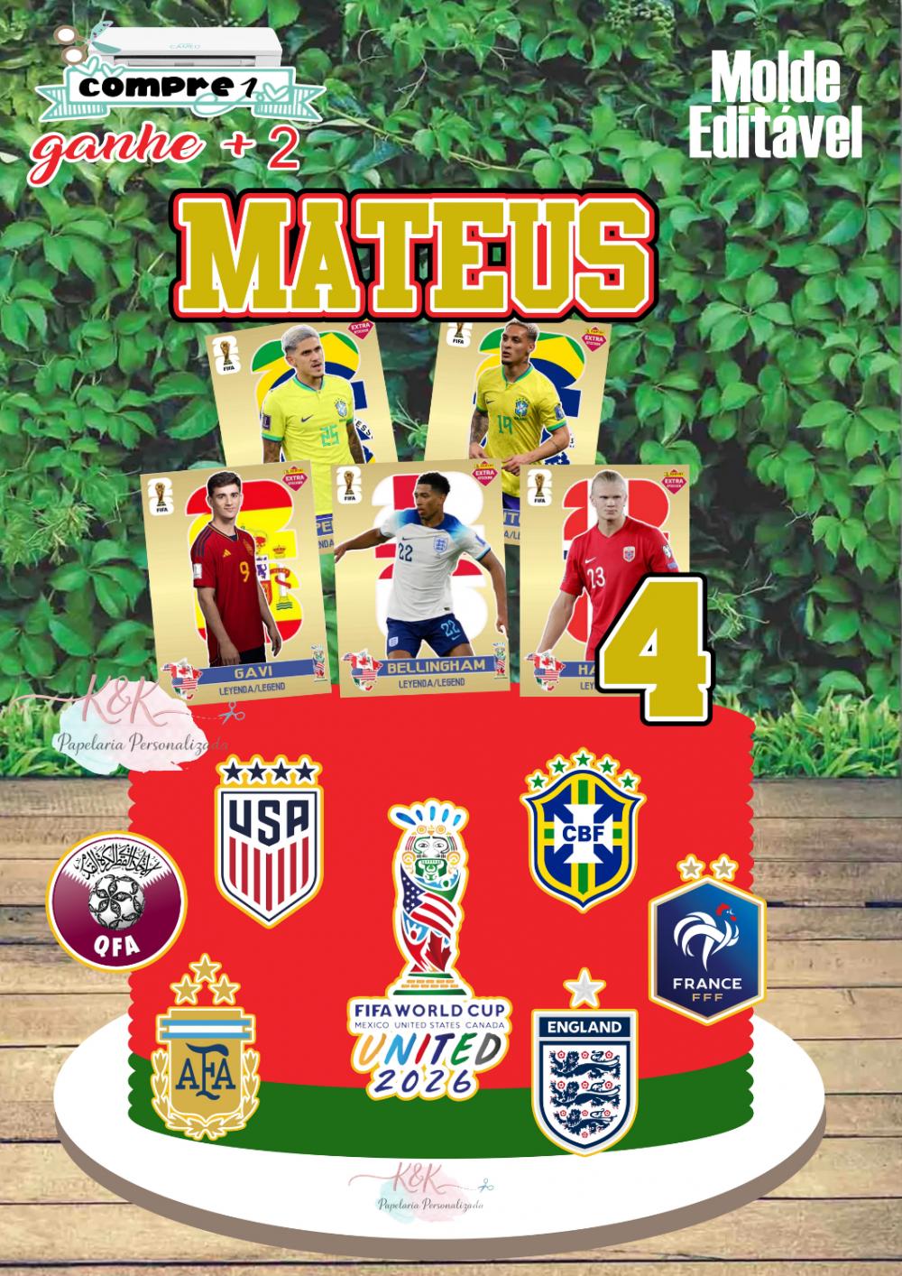 Arquivo de corte Topo de bolo Copa do Mundo Figurinhas