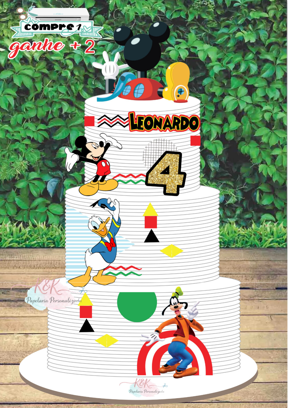 Arquivo de corte Topo de bolo Turma do Mickey