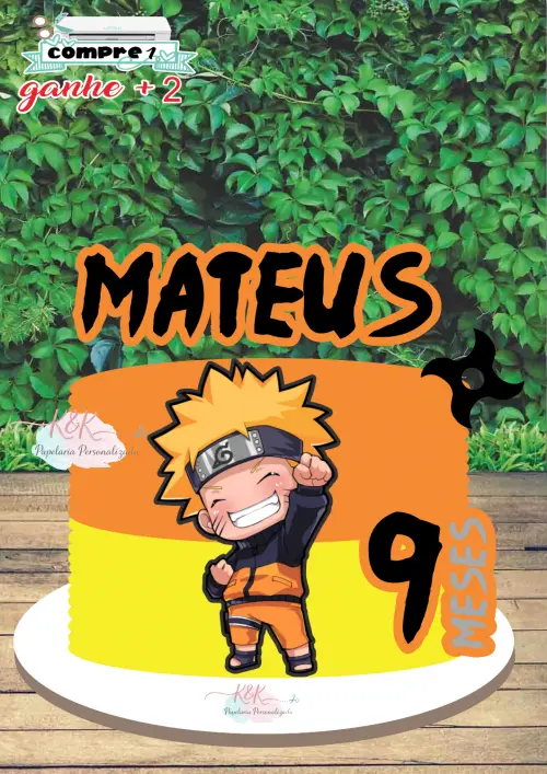 Arquivo de corte Topo de bolo  Ninja Naruto cute