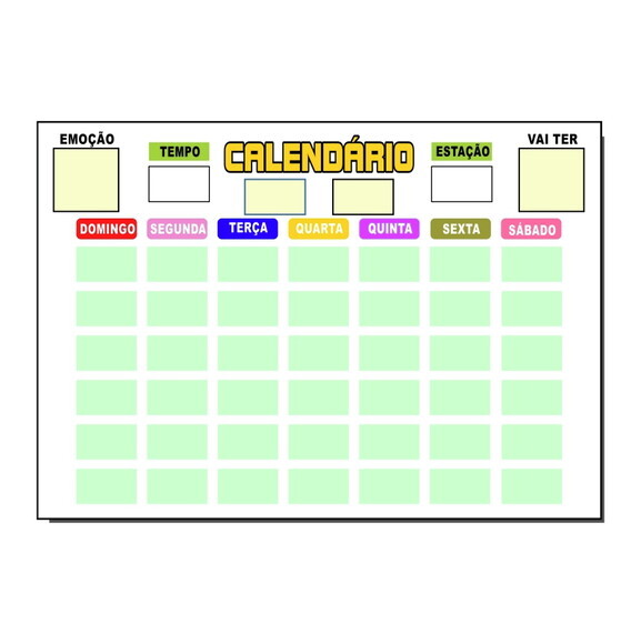 Calendário Educativo Infantil Imã com Caneta - Branco