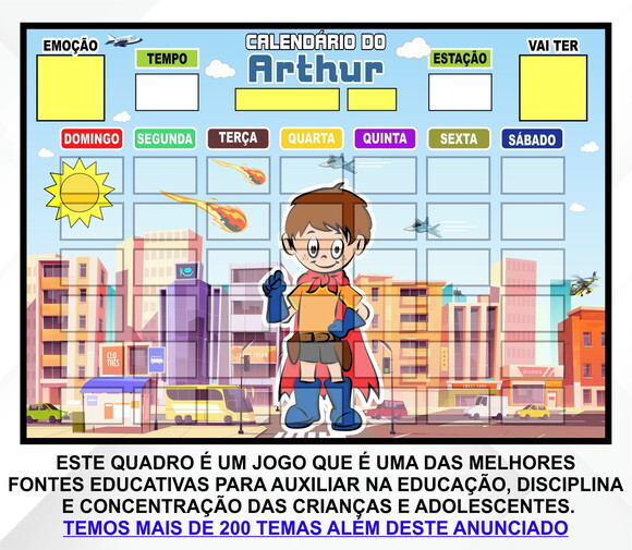 Calendário Magnético Montado Personalizado - Herói da Cidade