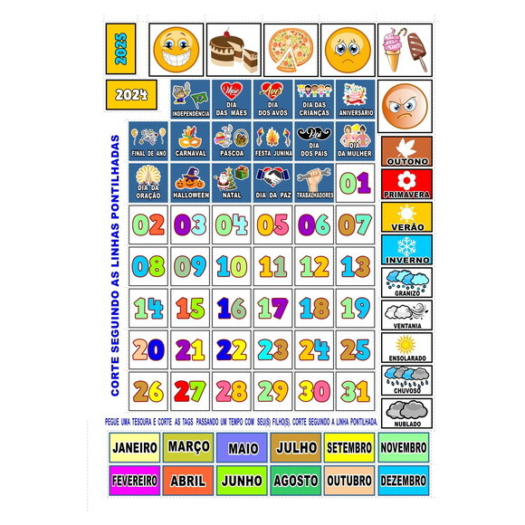 Calendário Mensal Montar Vertical -personalizado - Ímã -azul