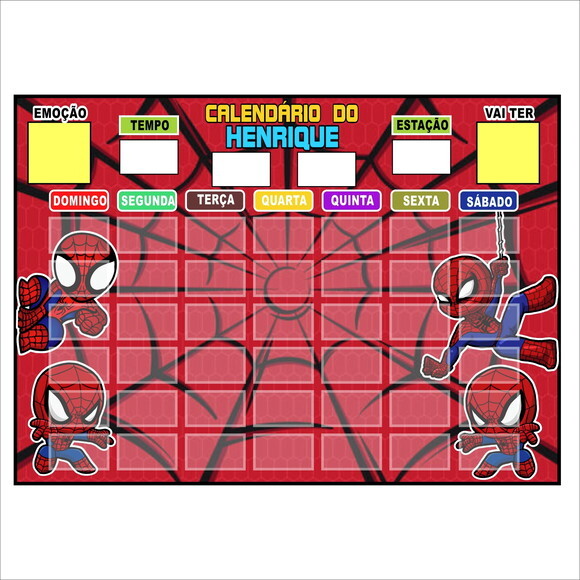 Calendário Montado Ímã Personalizado - Grande - Homem-aranha
