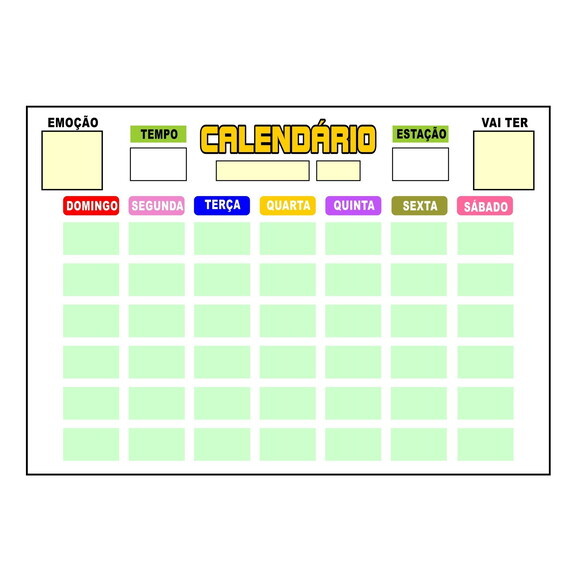 Calendário Montado Magnético (grande) - Fundo Roxo
