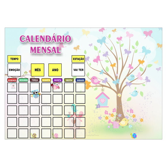 Calendário Montado Magnético Infantil - Jardim Encantado