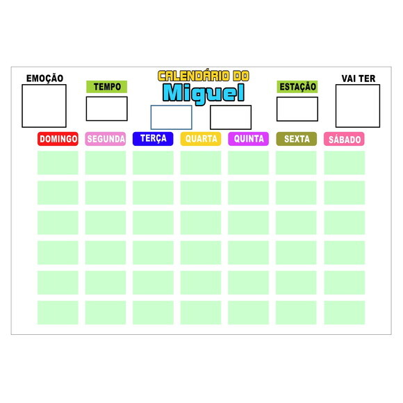 Calendário Montado Personalizado em Metal Magnético - Branco