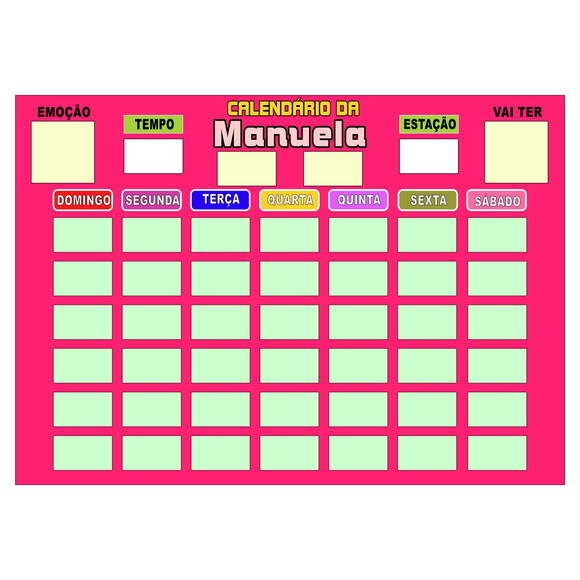Calendário Montado Personalizado em Metal Magnético - Rosa