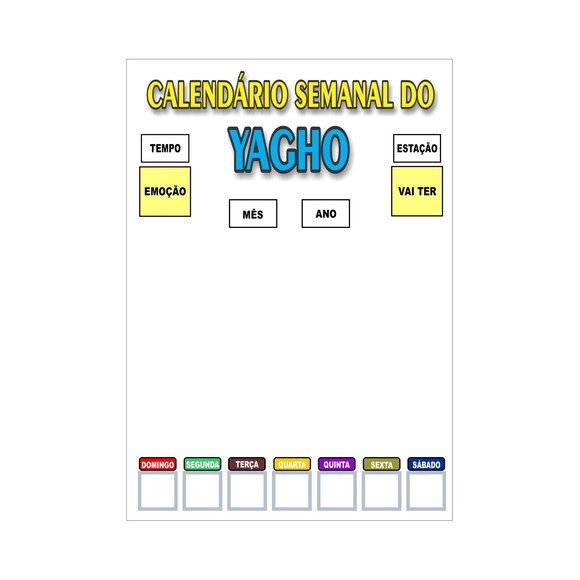 Calendário Semanal Vertical -ímã -personalizado- A3 - Branco