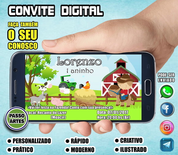 Convite Digital Personalizado - Fazendinha