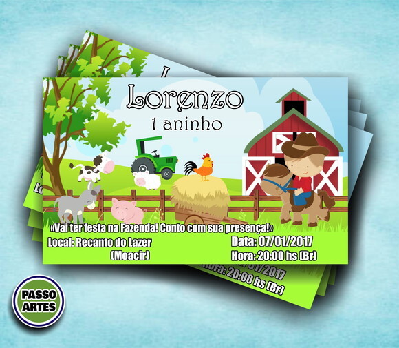 Convite Digital Personalizado - Fazendinha