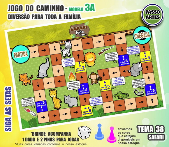 Jogo de Tabuleiro Caminho - Personalizado M.3a - Safari