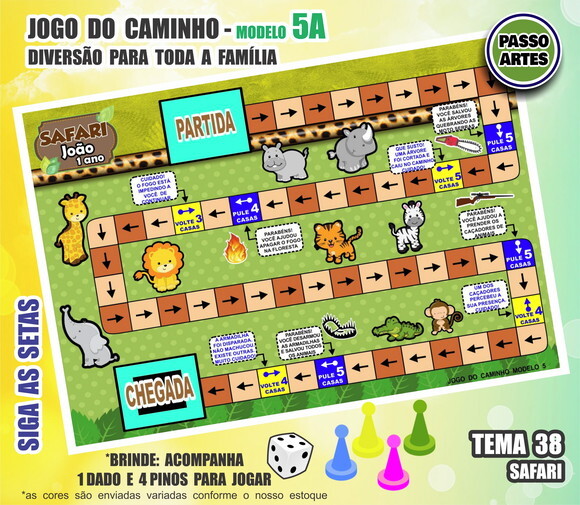 Jogo de Tabuleiro Caminho - Personalizado M.5a - Safari