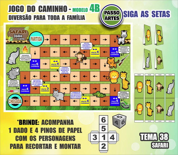 Jogo de Tabuleiro Caminho - Personalizado M.4b - Safari