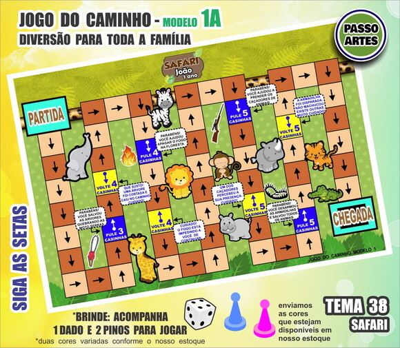 Jogo de Tabuleiro Caminho - Personalizado M1a - Safari