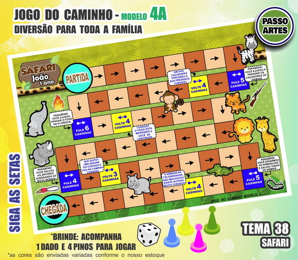 Jogo de Tabuleiro Caminho - Personalizado M.4a - Safari