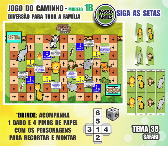 Jogo de Tabuleiro Caminho - Personalizado M1b - Safari