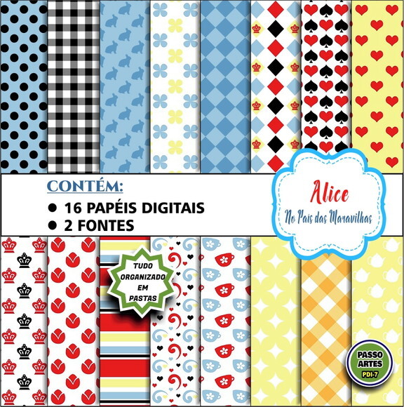 Kit Digital COMPRA 1 E LEVA 2 - ALICE NO PAÍS DAS MARAVILHAS
