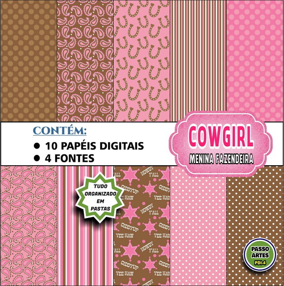 Kit Digital COMPRA 1 E LEVA 3 - COWGIRL