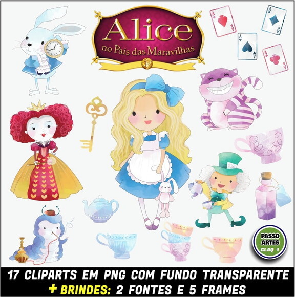 Kit Digital PROMO 2 EM 1 - ALICE NO PAÍS DAS MARAVILHAS