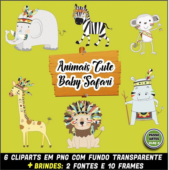 Kit Digital PROMO 2 EM 1 - ANIMAIS SAFARI