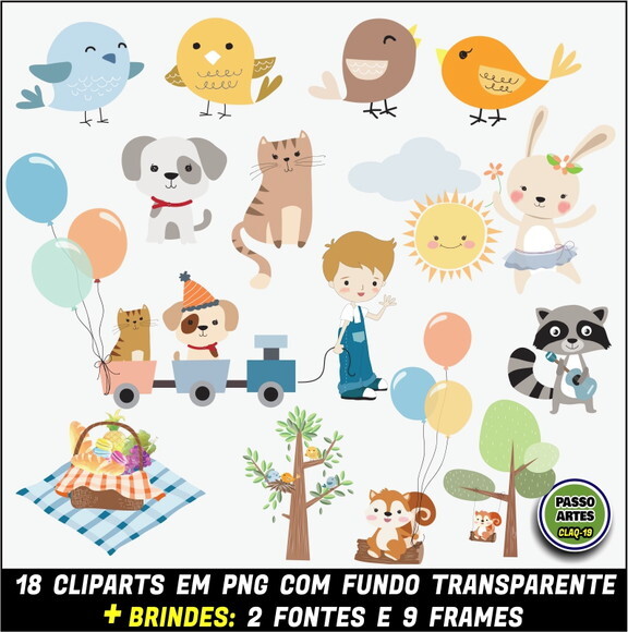 Kit Digital PROMO 2 EM 1 - FESTA DOS ANIMAIS
