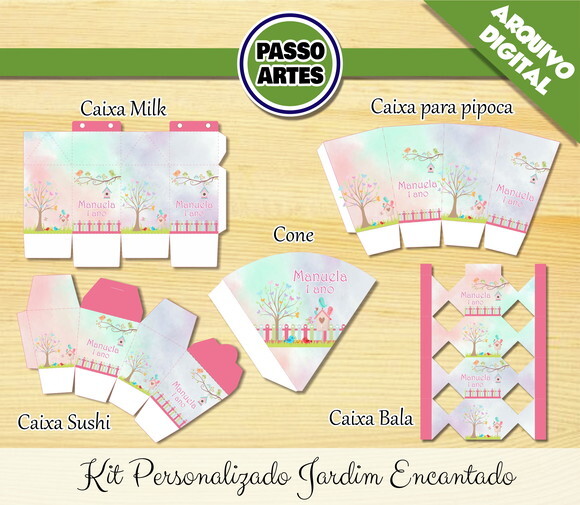 Kit Festa Digital Personalizado - Jardim Encantado