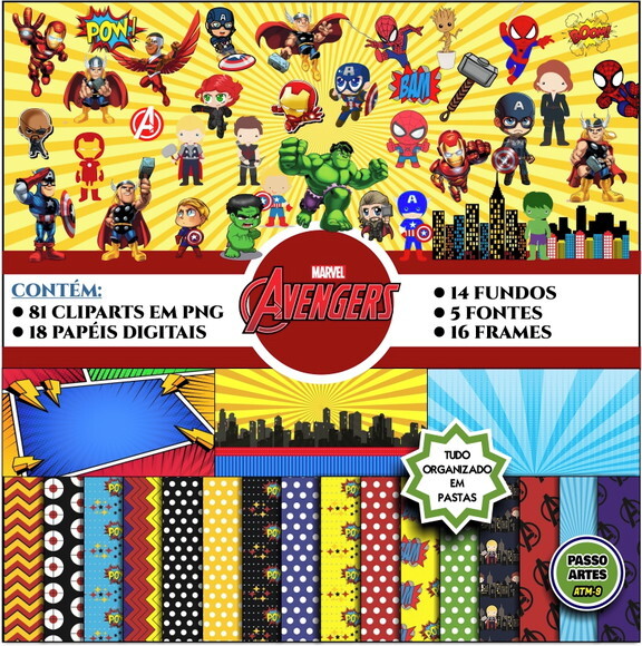Kit Digital VINGADORES CUTE