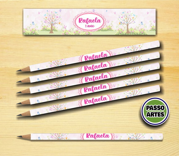 Lápis Personalizado para Festas e Eventos - Jardim Encantado