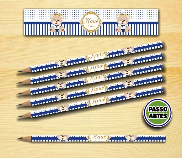 Lápis Personalizado para Festas e Eventos - Urso Príncipe