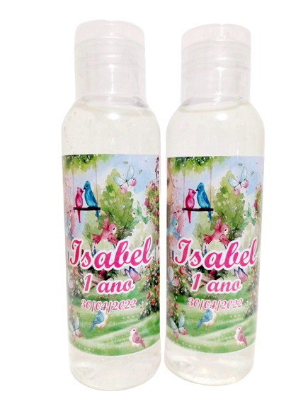 Mini-higienizador em Gel 80ml Personalizado - Tema Jardim