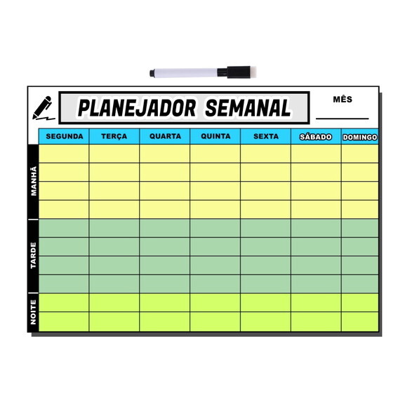 Planejador Semanal - Modelo 4 - Tamanho A3 - Manta c/ Caneta