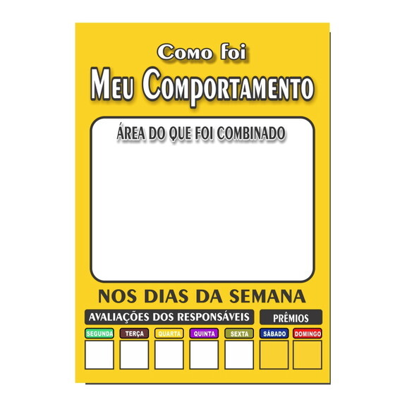 Quadro Como Foi Meu Comportamento - Amarelo - mdf