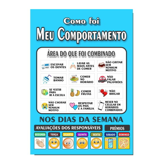 Quadro Como Foi Meu Comportamento - Azul Claro - mdf