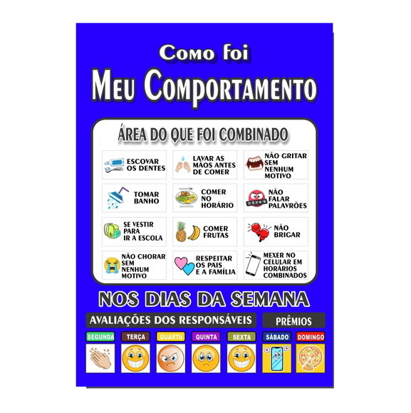 Quadro Como Foi Meu Comportamento - Azul Escuro - mdf
