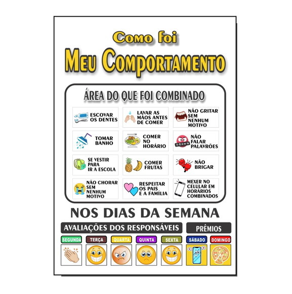 Quadro Como Foi Meu Comportamento - Branco - mdf