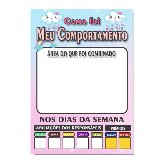 Quadro Como Foi Meu Comportamento - Nuvens de Amor - mdf
