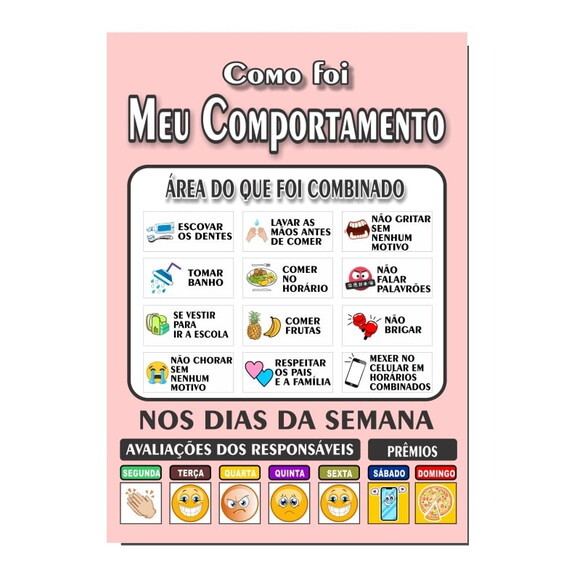 Quadro Como Foi Meu Comportamento - Rosa Claro - mdf
