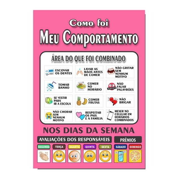 Quadro Como Foi Meu Comportamento - Rosa Escuro - mdf