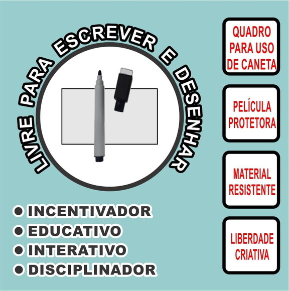 Quadro Educativo mdf A3 Regras da Semana + Caneta - Azul