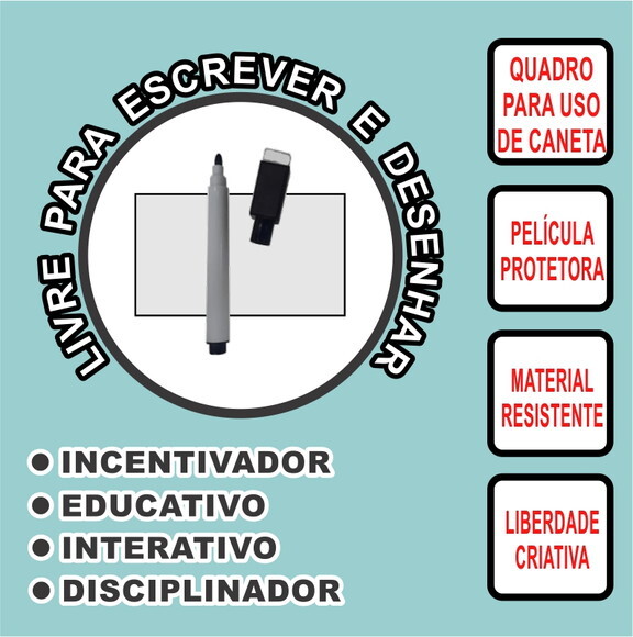 Quadro Educativo mdf as Minhas Regras da Semana + Caneta